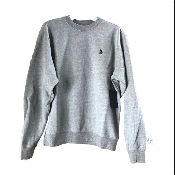 NWT Spiritual Gangster Classic Monogram Crew Neck Sweatshirt Heather Gray Size M - Picture 1 of 14